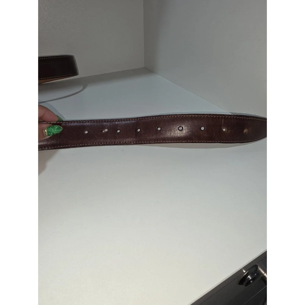 Fullum & Holt Style 06223‎ - Men's Brown Stitched Genuine Leather Belt-Sz 48/120